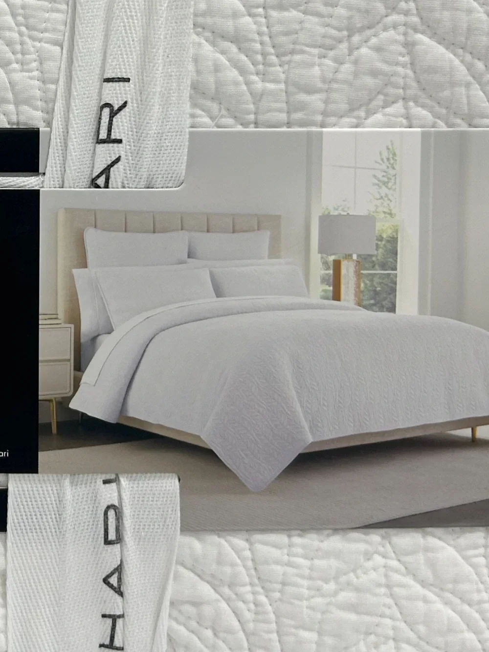 Tahari King White Quilt Set 106”x92”
